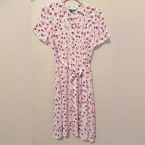 Women’s dress. White, brown/red colors. New.